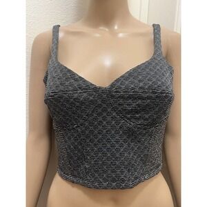 Black & Silver Glittery Women’s Crop Top By Monki‎